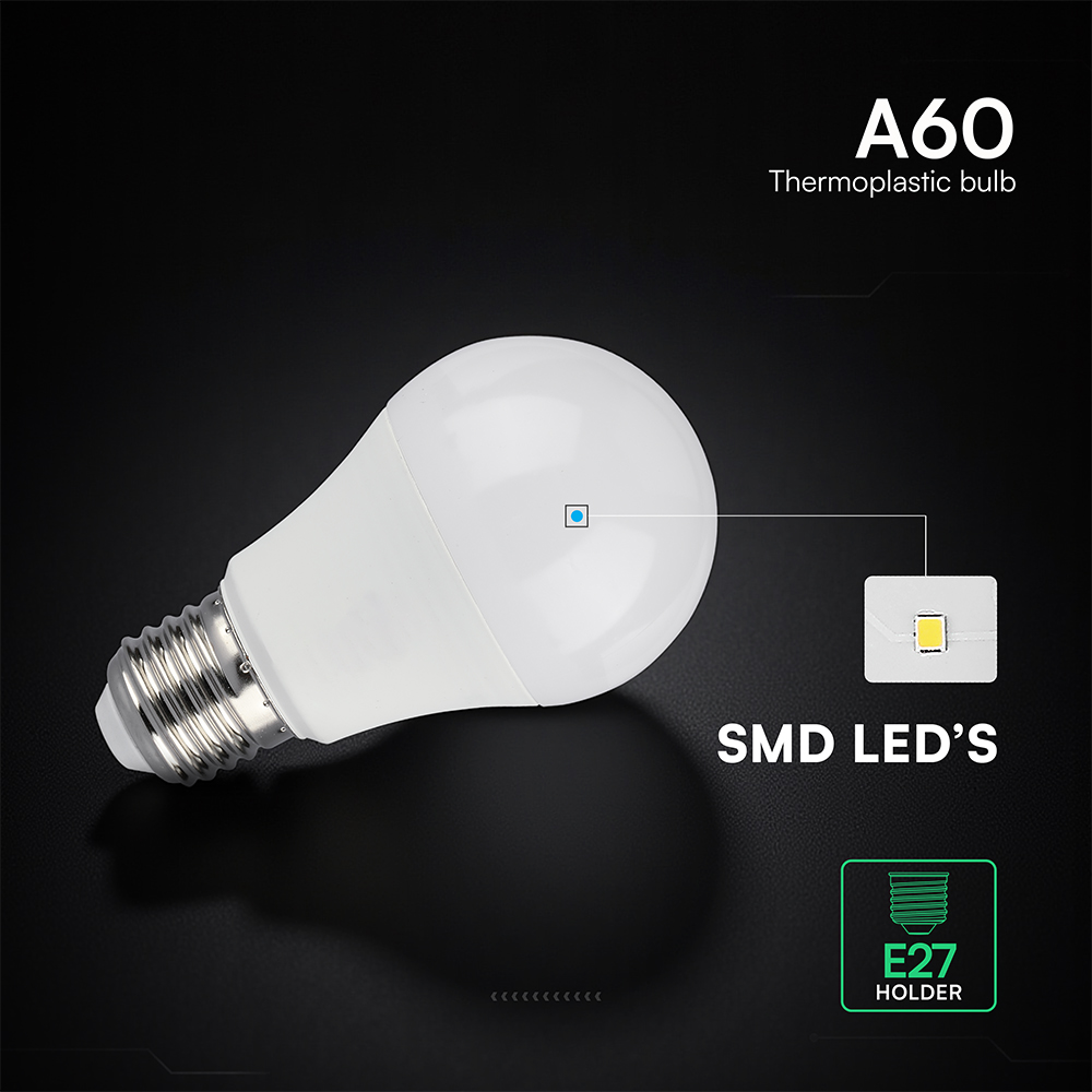 LED Bulb CREE CHIP - 8.5W E27 A60 Thermoplastic 3000K
