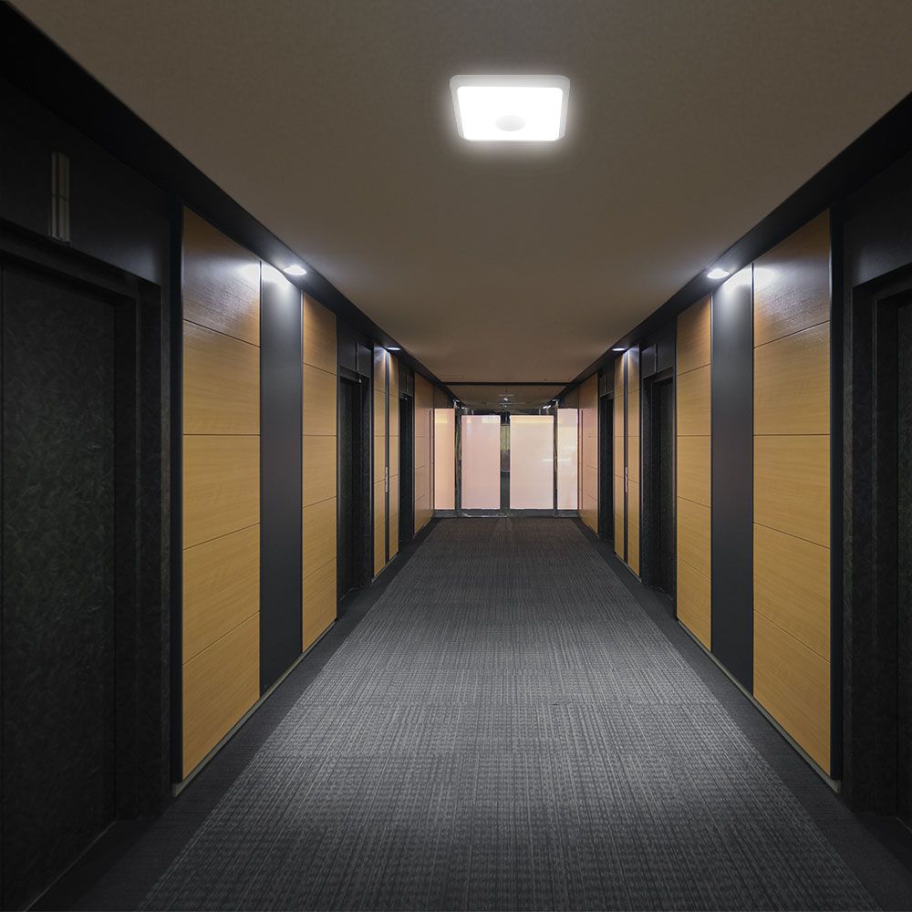 12W LED PIR Sensor Lamp SAMSUNG CHIP 3IN1 Square White Body img 1