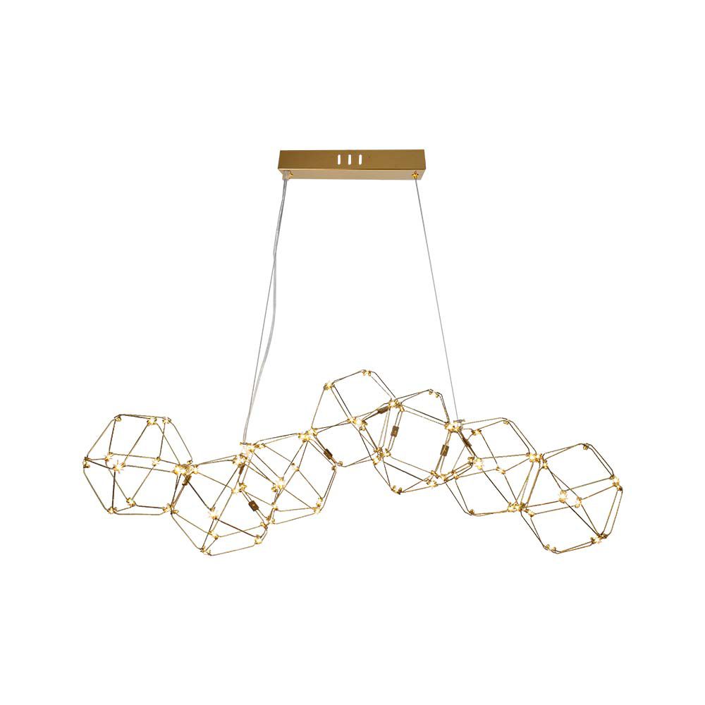 LAMPADA A SOSPENSIONE DECORATIVA A LED 28W (L94,5*L32,5*A120CM) CORPO IN ORO 3000K