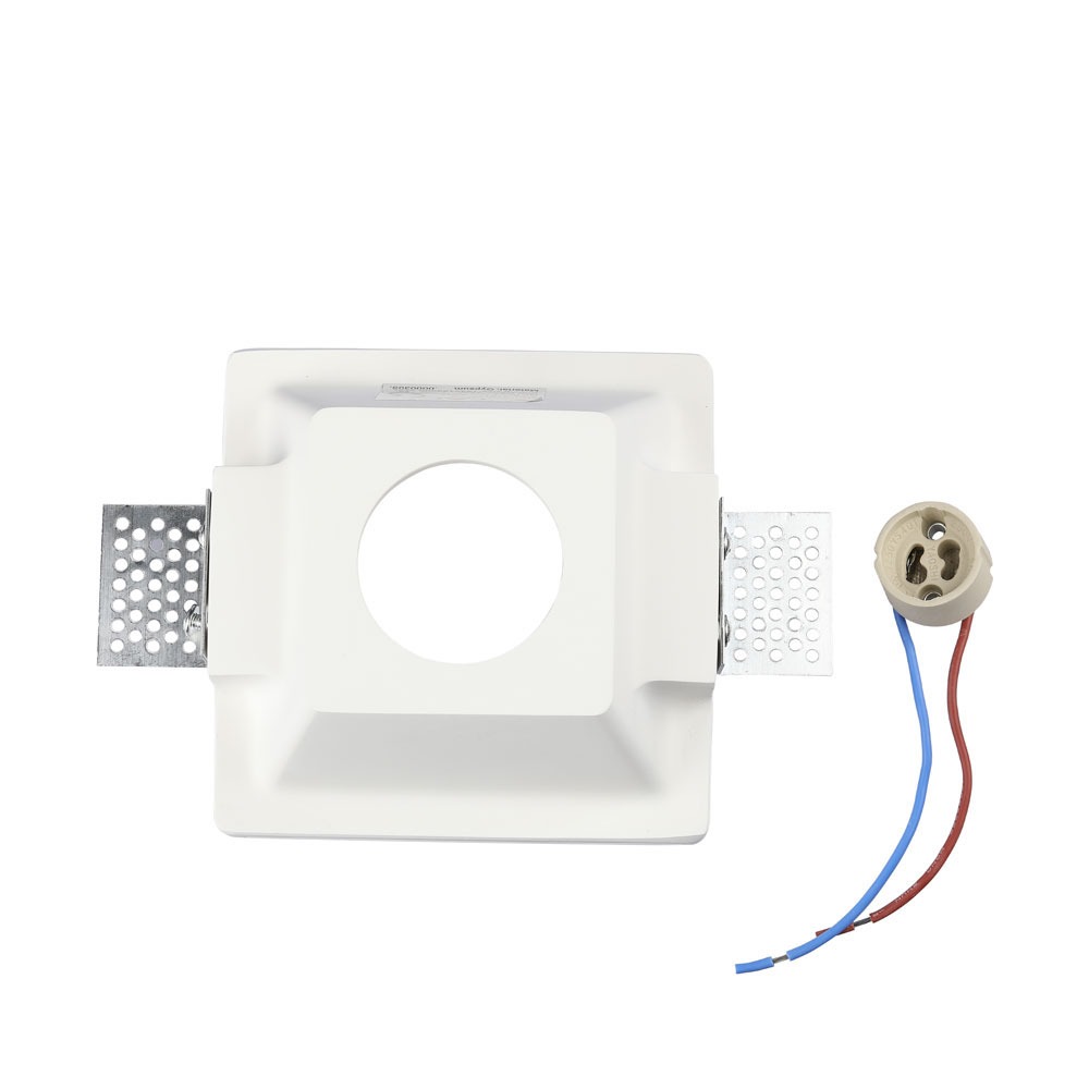 GU10 Fitting Gesso White Recessed Light Quadrato img 3