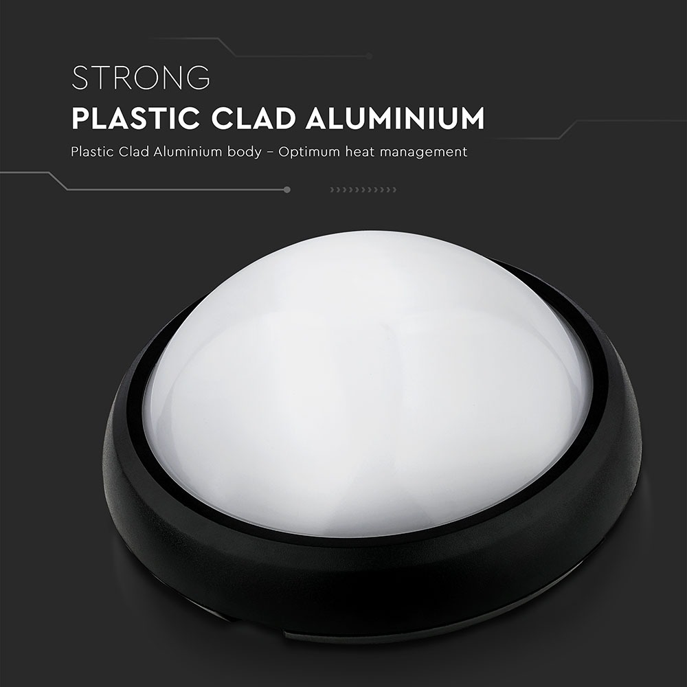 12W Plafoniera Corpo nero Rotonda Bianco caldo IP54 img 1