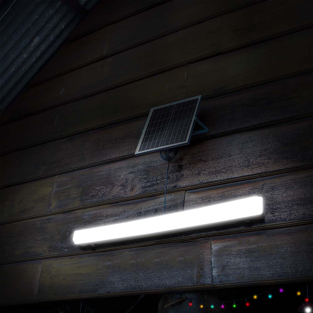 LED Solar Tri-Proof Light 12000mm 18W With Sensor and RF Control 3 in 1 IP65 img 1