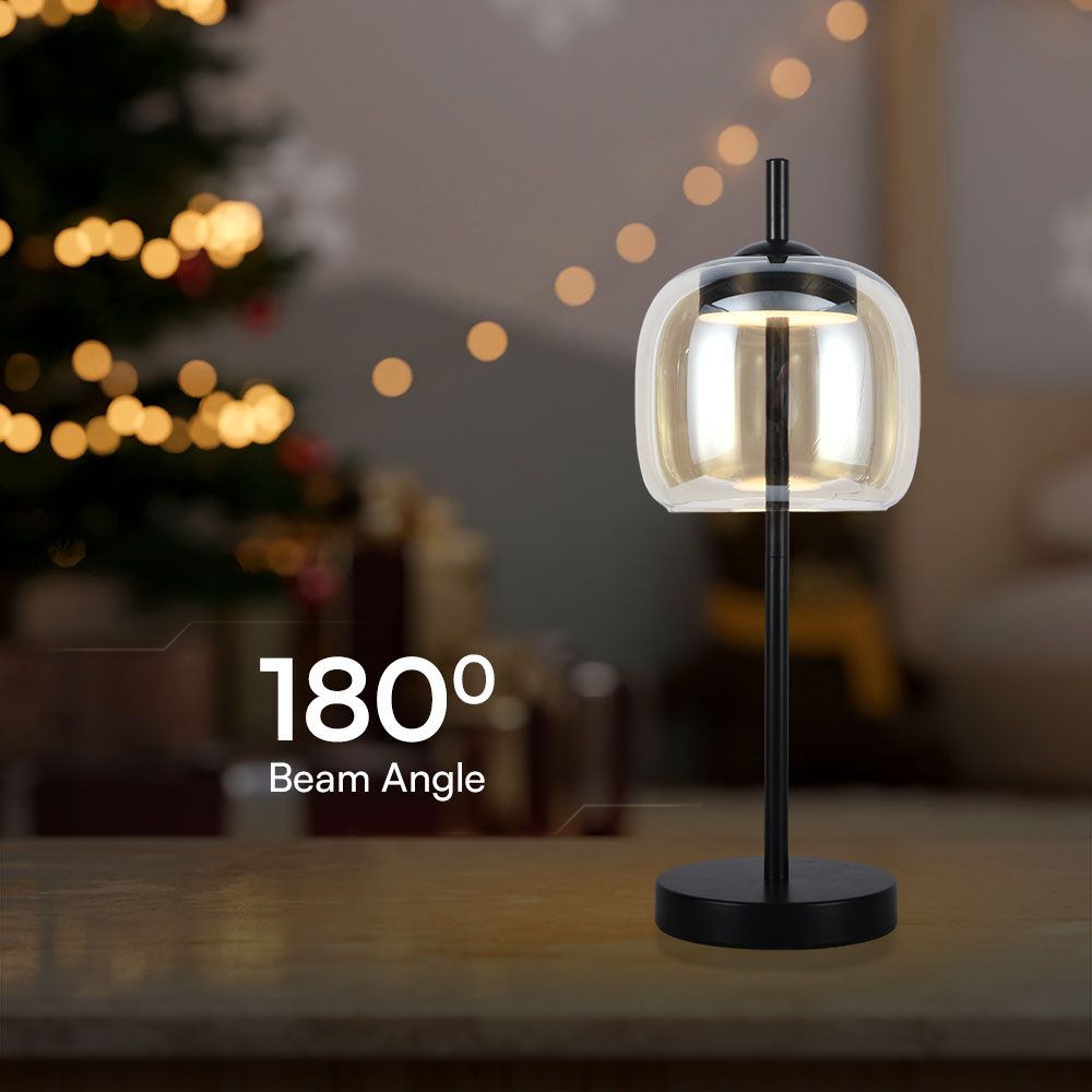 LED Designer Table Lamp Metal + Glas Body 3000K img 1