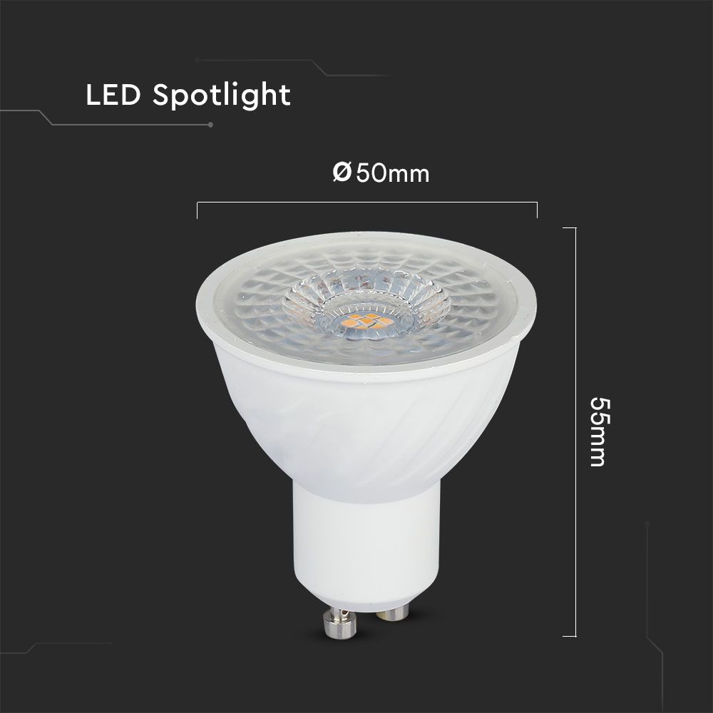 LED Spotlight SAMSUNG CHIP - GU10 6.5W Ripple Plastic 38°D 6400K