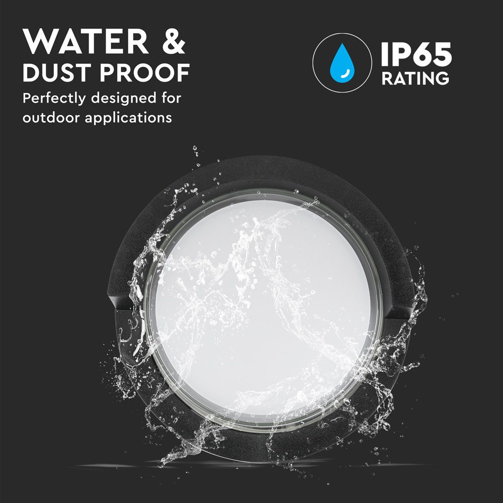 12W LED Wall SamiFrame Black Round 3000K img 1