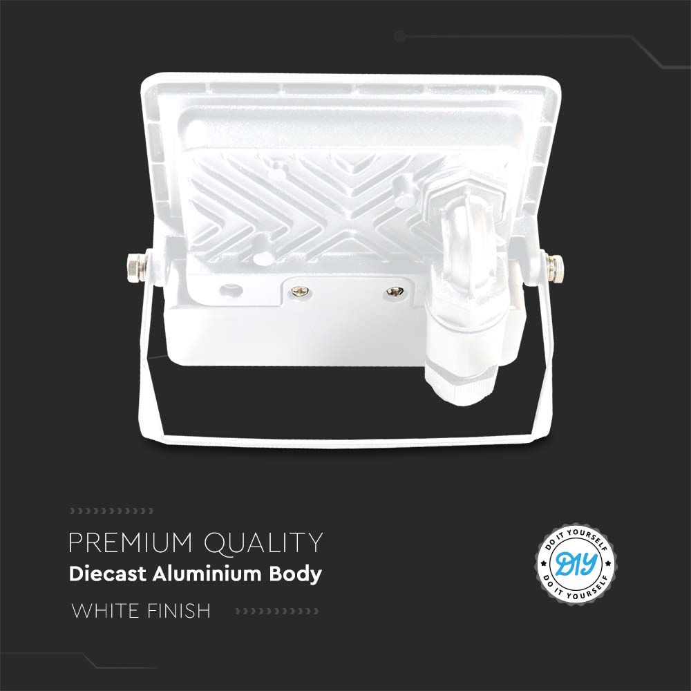 10W LED PIR Sensor Floodlight SAMSUNG CHIP White Body 6400K img 5