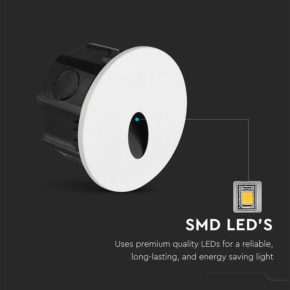 3W LED Step Light Aluminum + PC 4 IN 1 CCT Adjustable Black Body IP65 Round