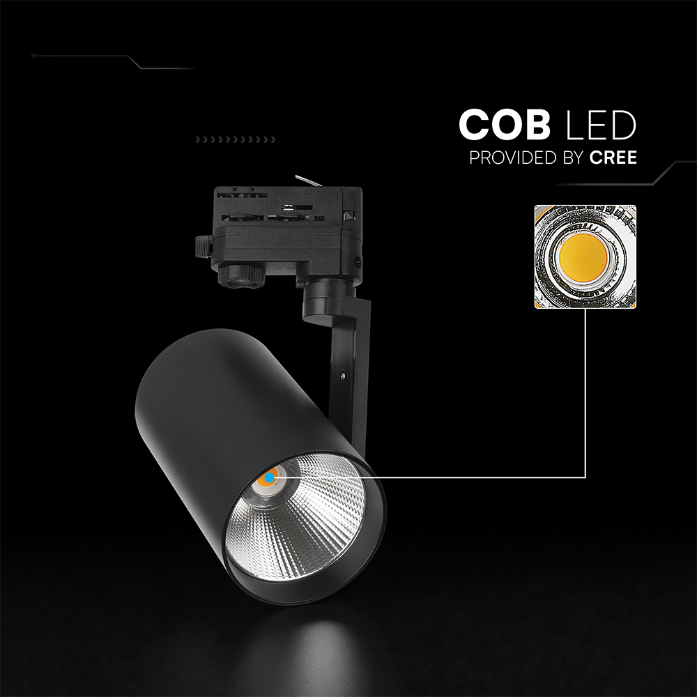 20W LED COB Tracklight CREE CHIP 6400K Black Body