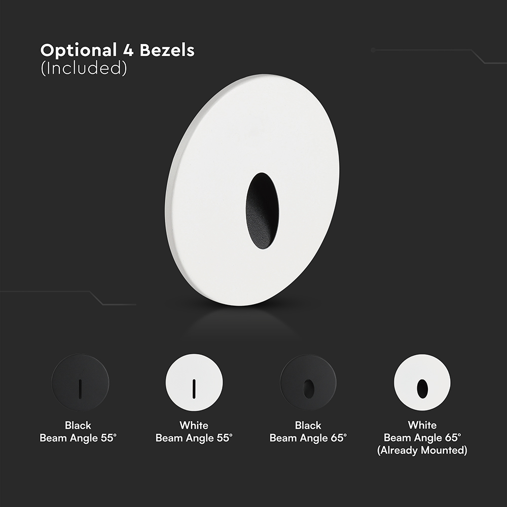 3W LED Step Light Aluminum + PC 4 IN 1 CCT Adjustable Black Body IP65 Round img 2