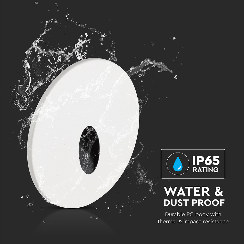 3W LED Step Light Aluminum + PC 4 IN 1 CCT Adjustable Black Body IP65 Round img 1