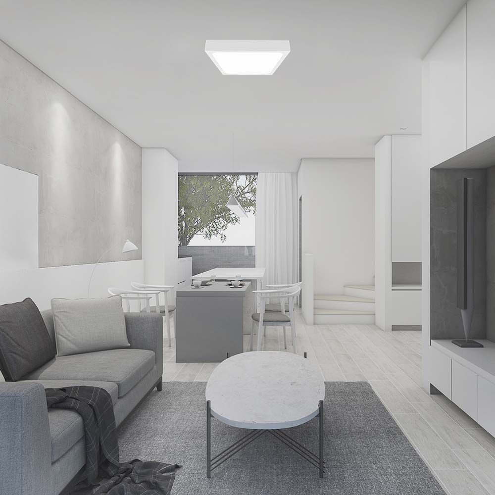 30W LED Dome Light Square White Frame 6400K IP44