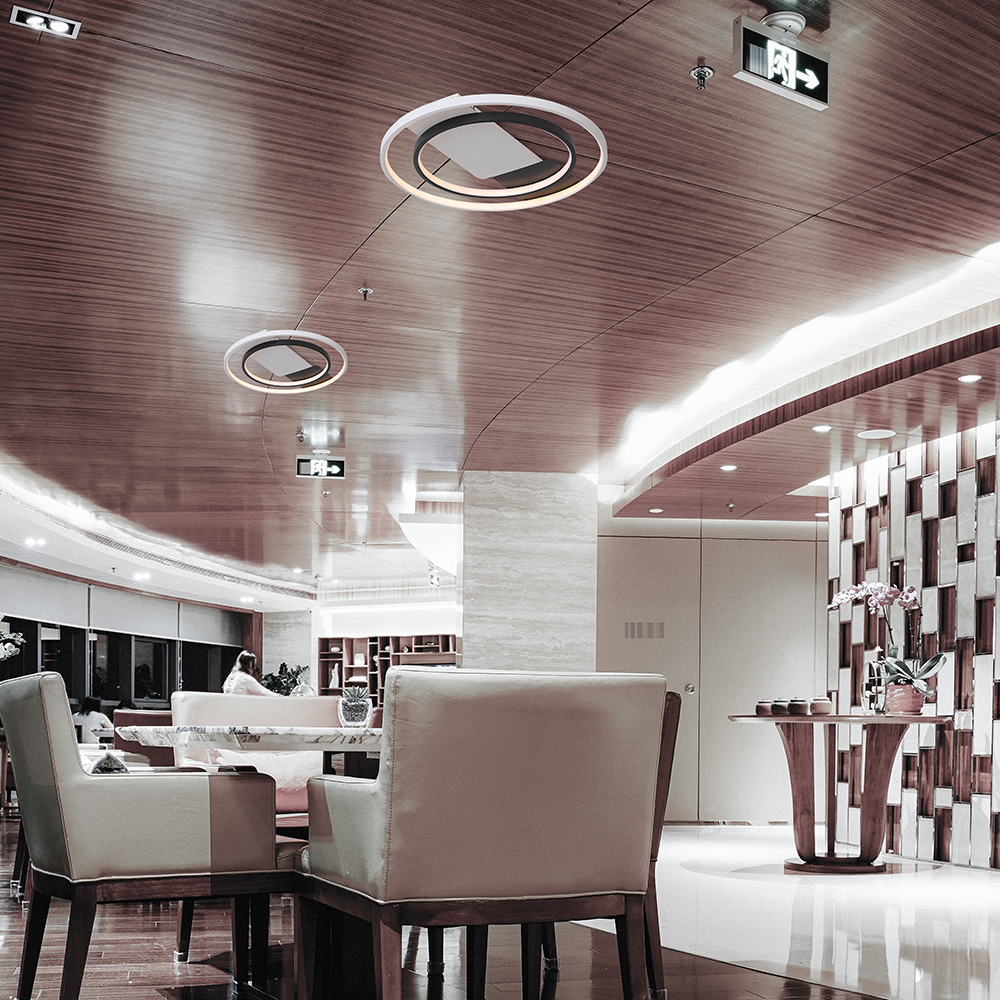 36W LED Decorative Ceiling Lamp (f505*50mm) CCT3IN1 White+Black With IR Remote Control img 1