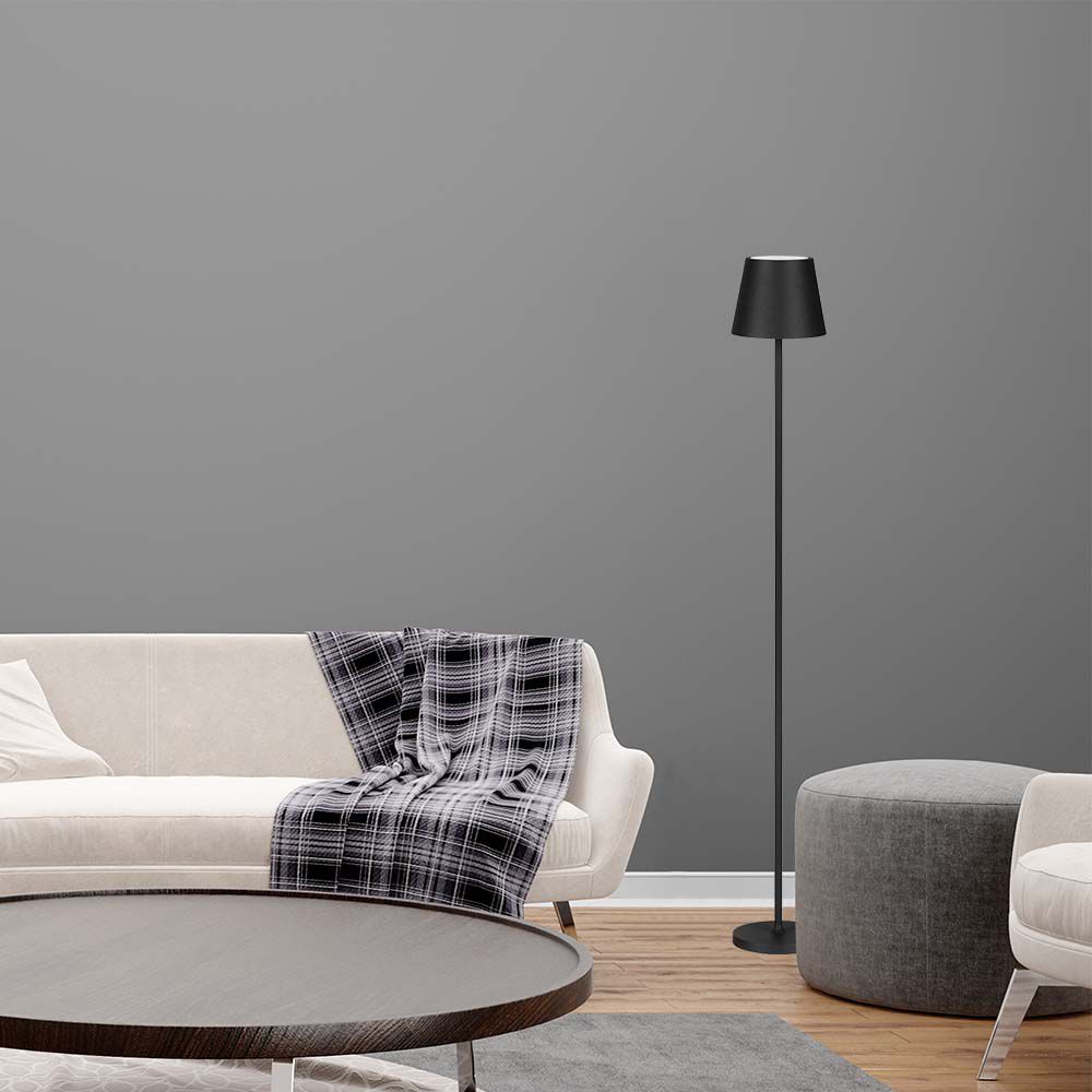 Piantana LED 4W Colore Nero in Alluminio con Touch Dimenabile Altezza regolabile 3in1