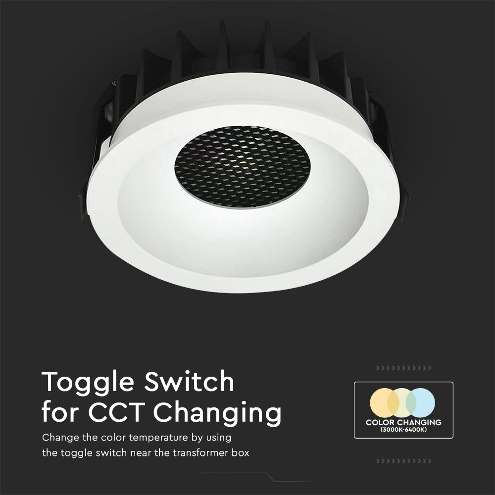 24W LED Honey COMB Downlight Bridgelux Chip 3in1 White Ring + Black Heating img 2