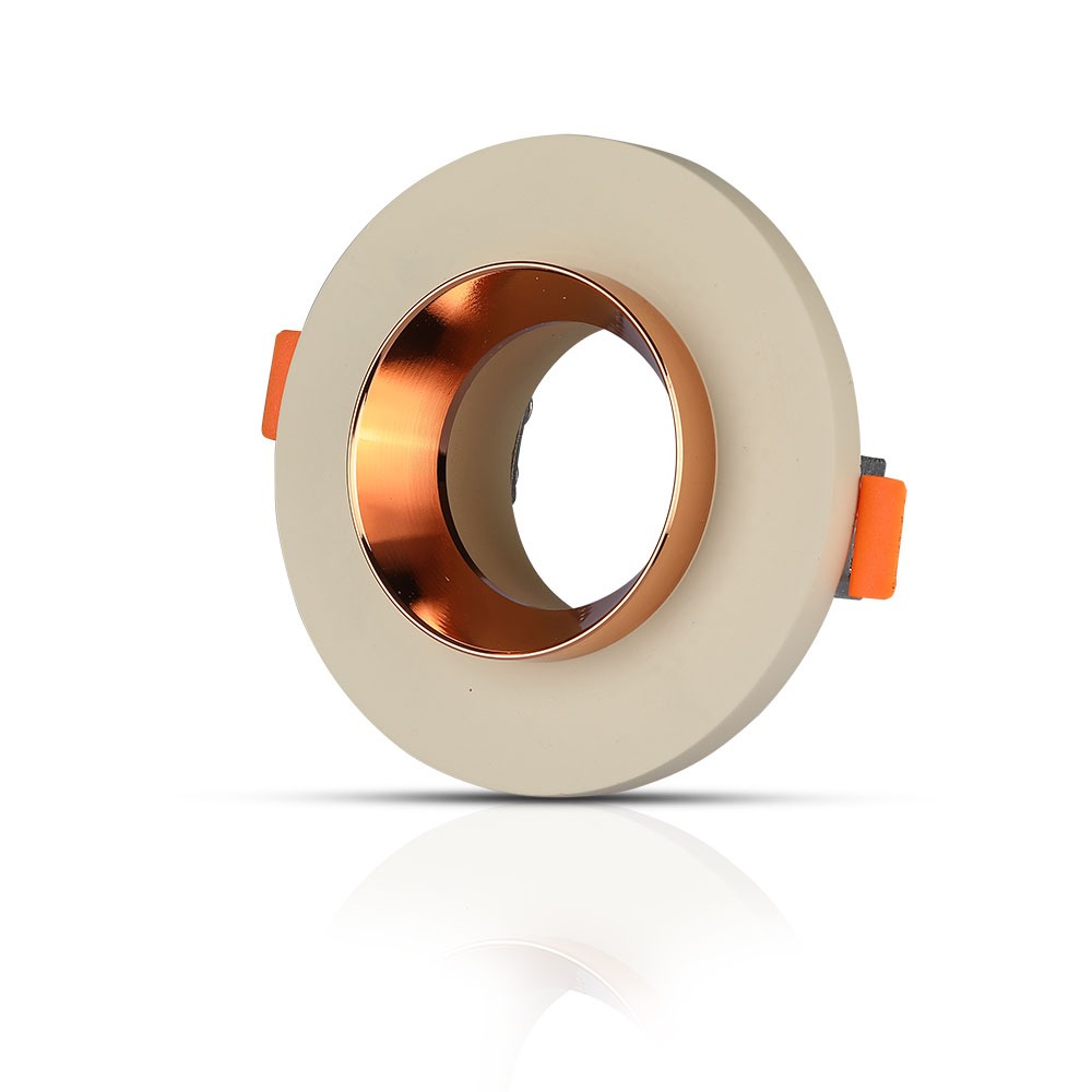 GU10 Fitting Concrete Metal Off White Recessed Light Matt Rose Gold Rotondo