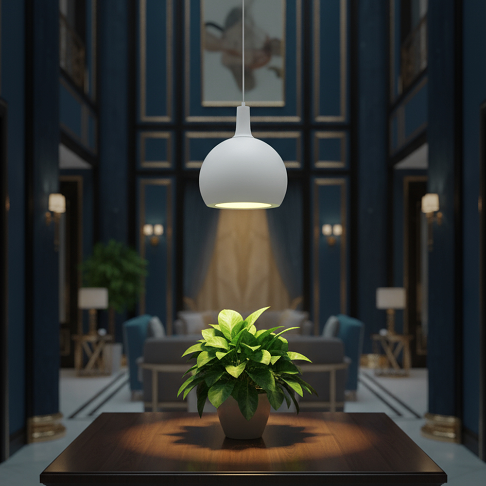 E27 Decorative Hanging Lamp (D280*H218mm) White Body