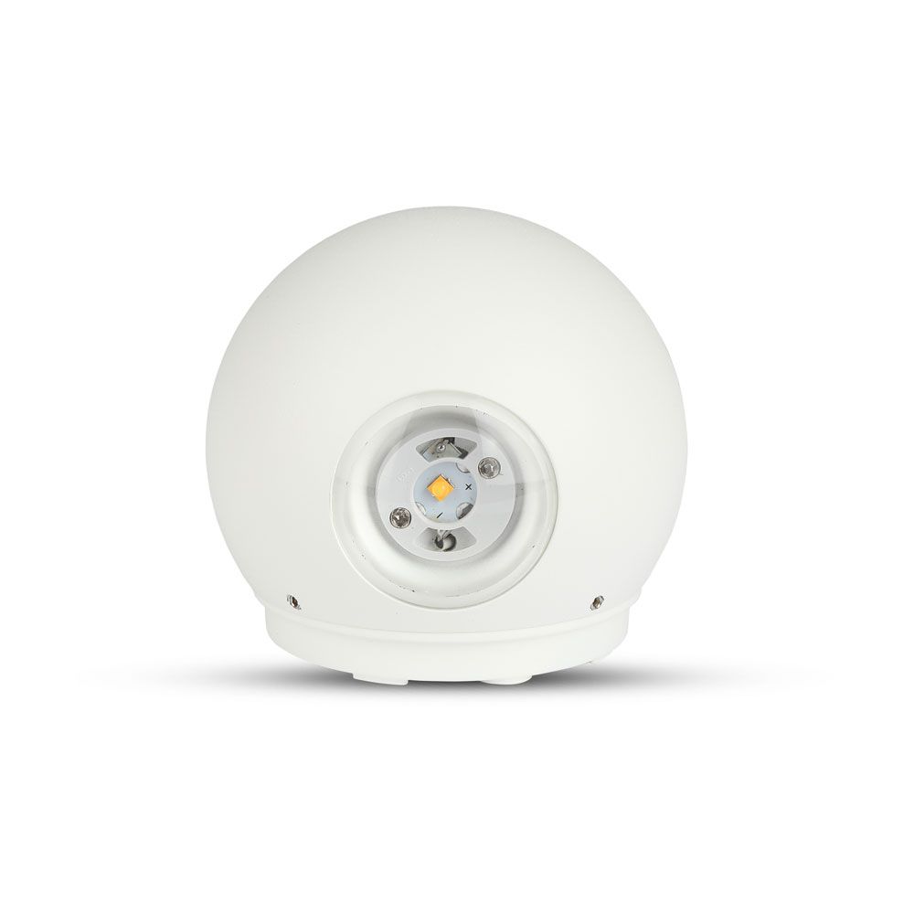 6W LED Wall Light White Body Round IP65 4000K img 2