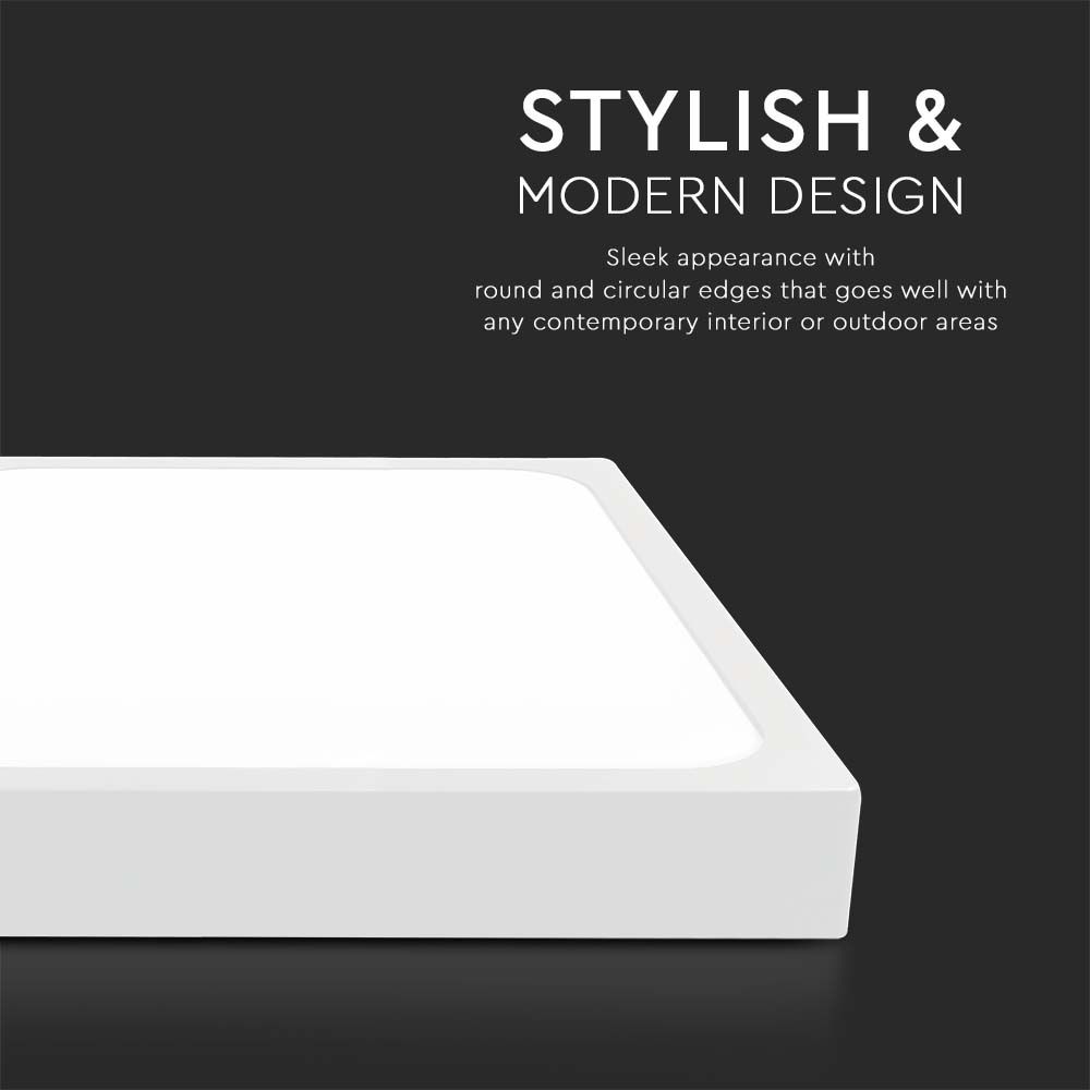 30W LED Dome Light Square White Frame 6400K IP44 img 2