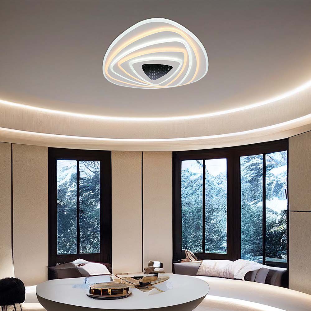 Designer Smart Ceiling Light (51*50*7CM) CCT: 3000K+6000K Dimmable + Remote Control