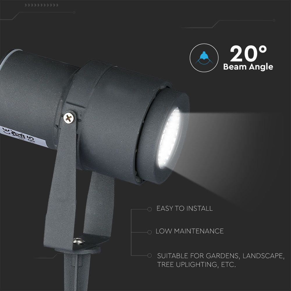 12W LED Garden Spike Lamp Grey Body 4000K img 3
