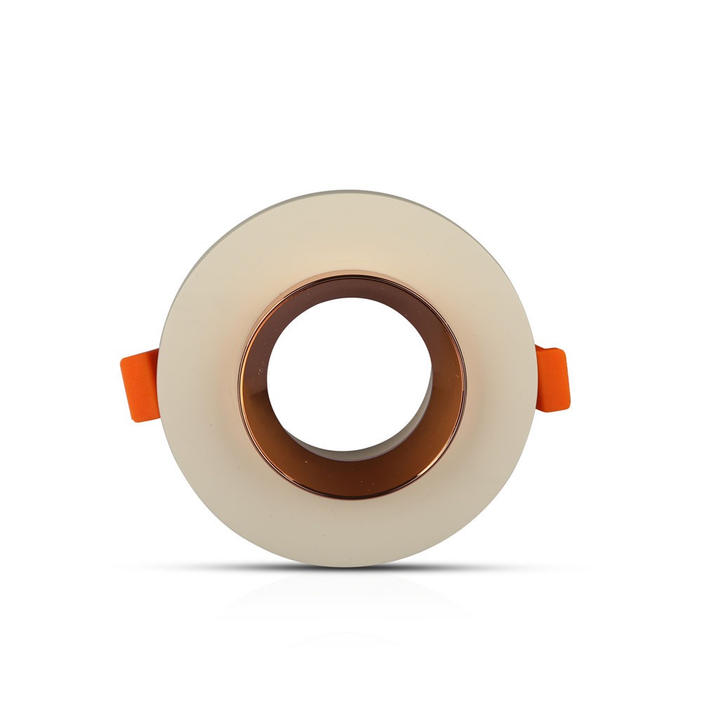 GU10 Fitting Concrete Metal Off White Recessed Light Matt Rose Gold Rotondo img 1