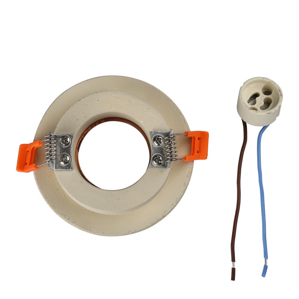 GU10 Fitting Concrete Metal Off White Recessed Light Matt Rose Gold Rotondo img 3