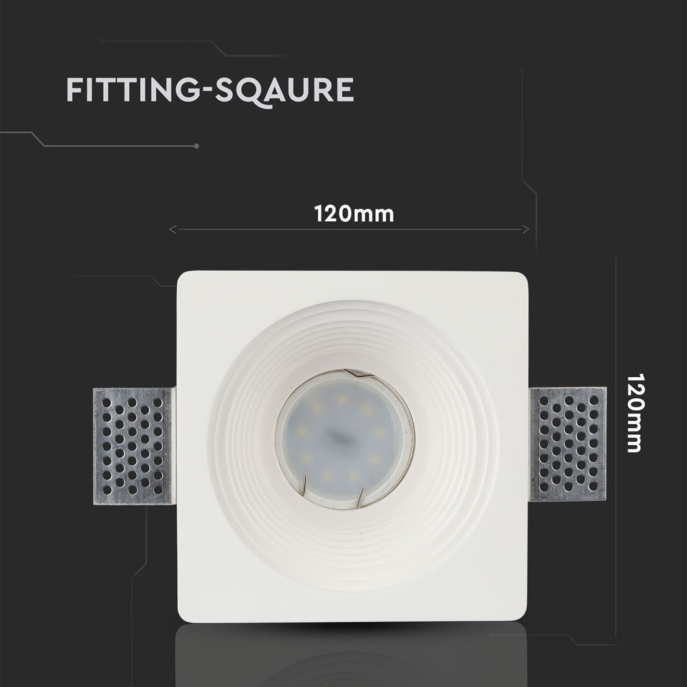 GU10 Fitting Gesso White Recessed Light Rotondo