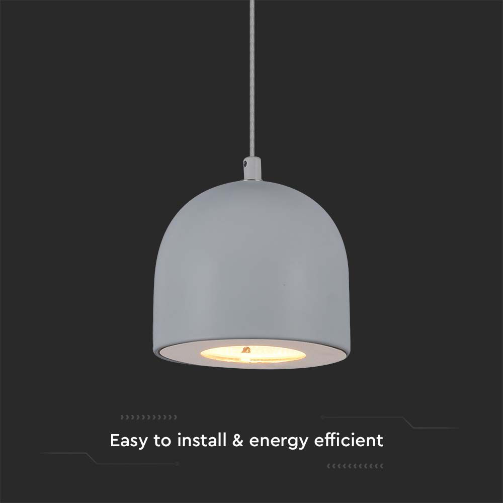 Lampadario LED a Cilindro in Metallo 8.5W 10x162cm Grigio Chiaro 3000K