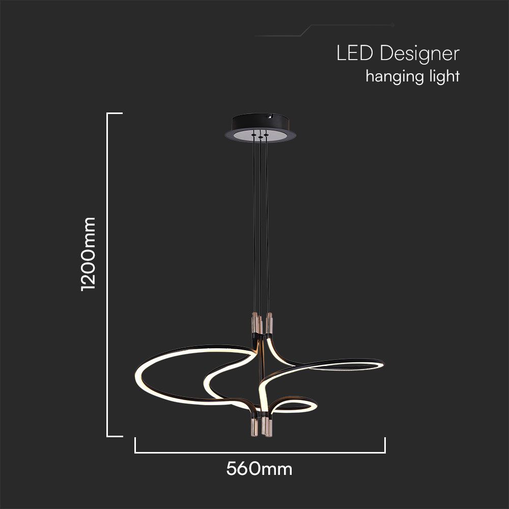 LED Designer Pendant Lampholder Plated Gold + Black Body
