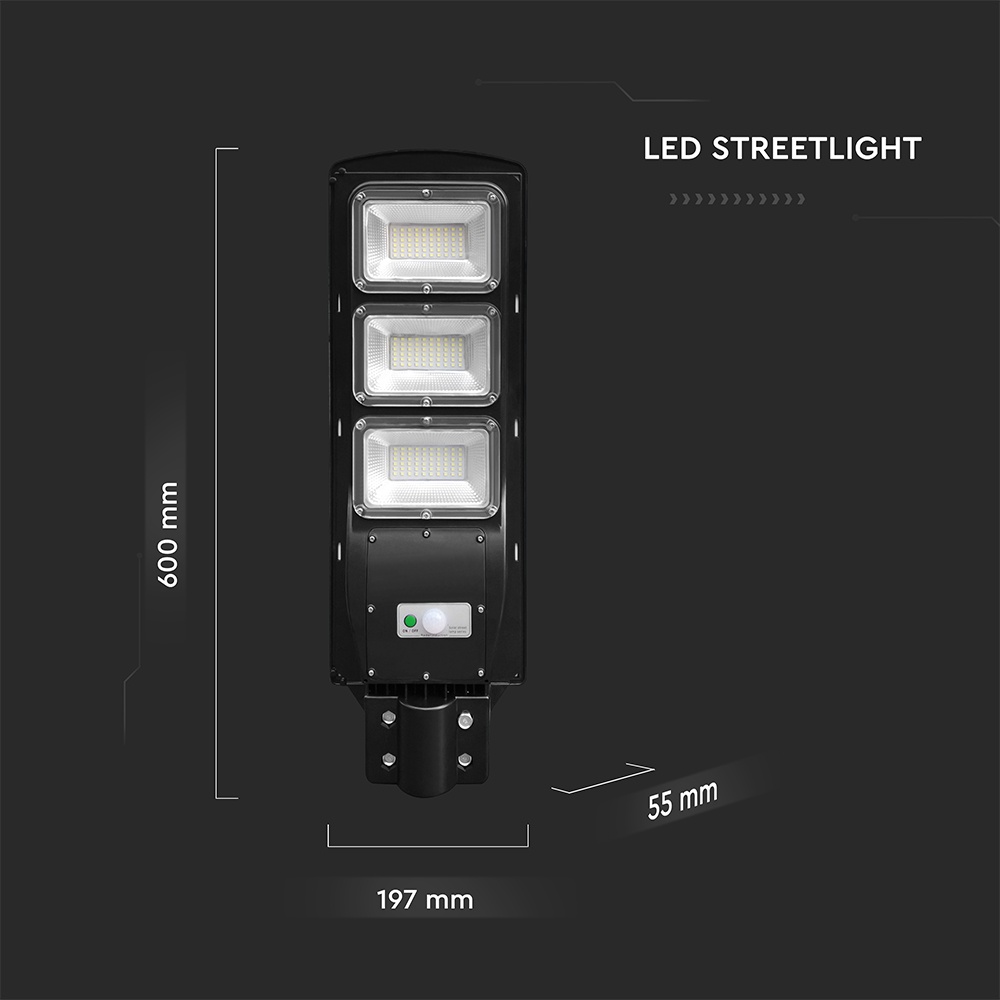12W LED Plastic Solar Street Light 6000K Black Body