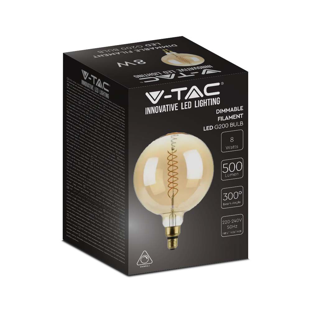 LED - 8W Filament G200 Dimmable 1800K