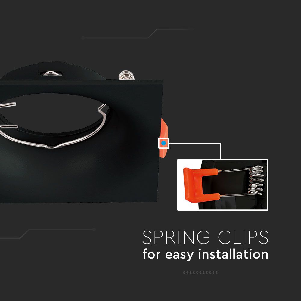 GU10 Fitting Square Black img 1