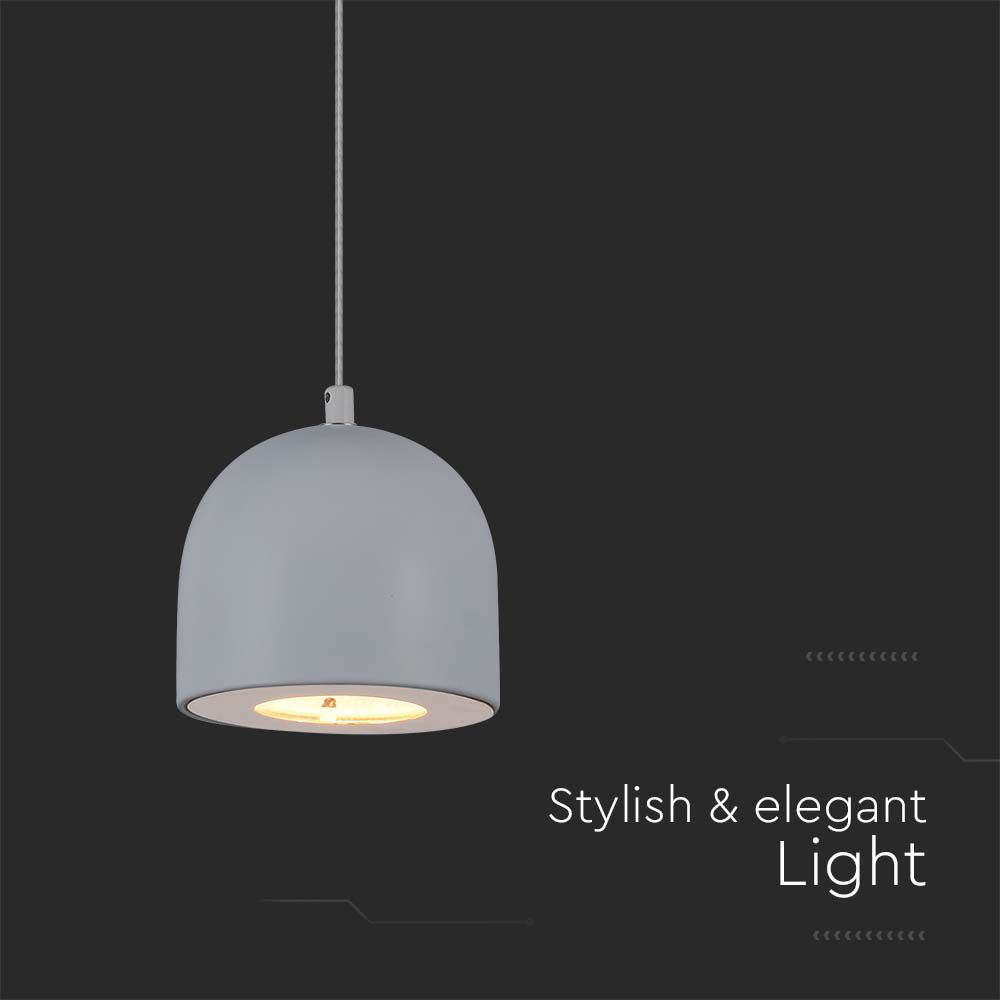 Lampadario LED a Cilindro in Metallo 8.5W 10x162cm Grigio Chiaro 3000K img 1