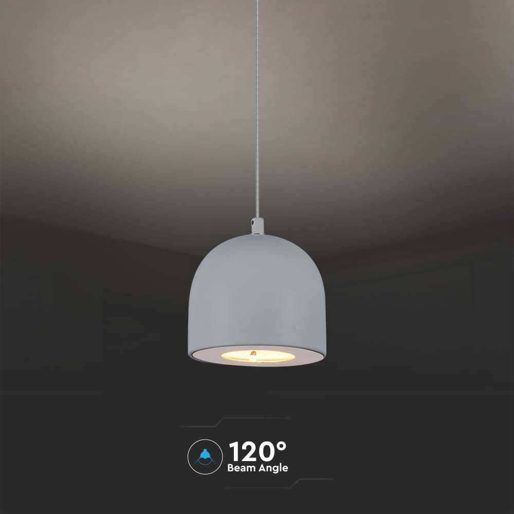 Lampadario LED a Cilindro in Metallo 8.5W 10x162cm Grigio Chiaro 3000K img 2