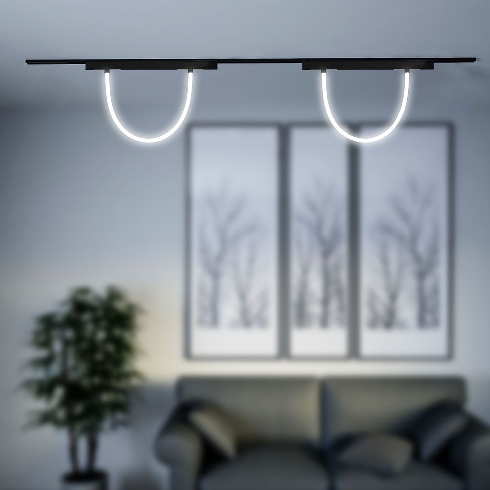 12W LED Magnetic Track Light Flexible Tube  1M CCT: 3000K Dimmable Black Body