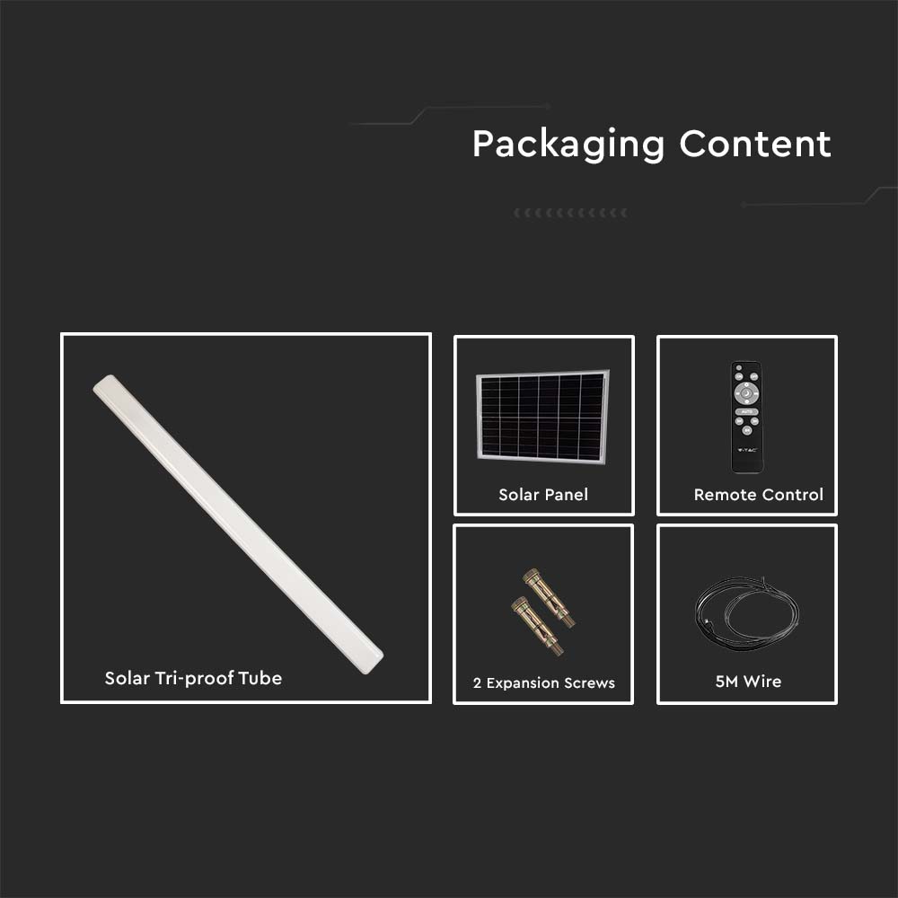 LED Solar Tri-Proof Light 12000mm 18W With Sensor and RF Control 3 in 1 IP65 img 7