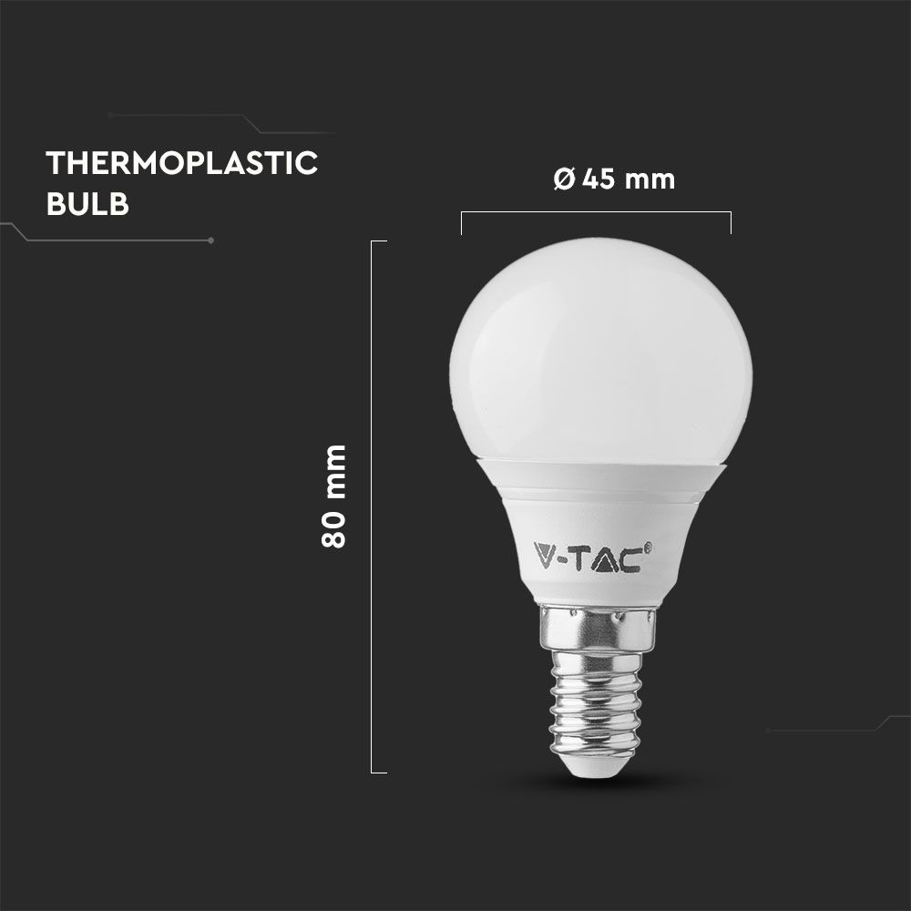 LED Bulb - 4.5W E14 P45 6400K 3PCS PACK