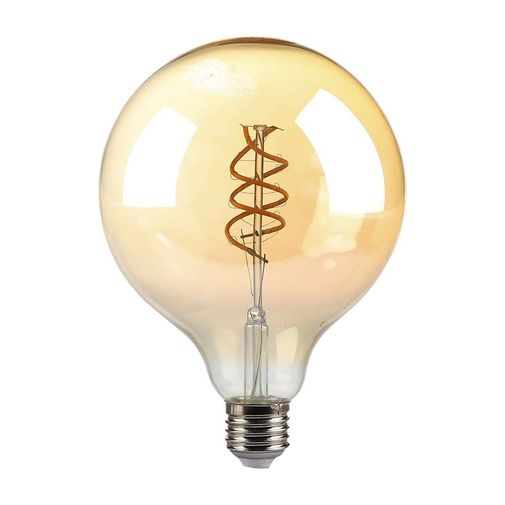 LED - 6W Filament E27 G125 Amber Glass 1800K