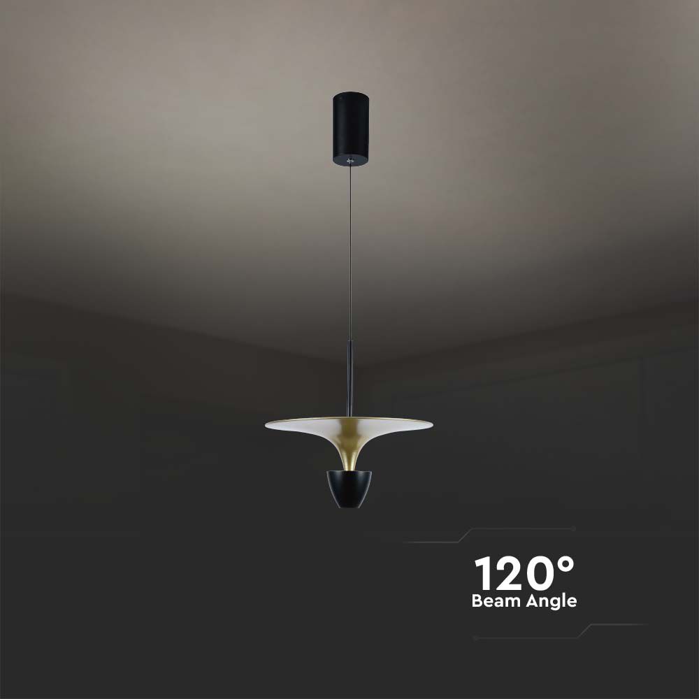 9W LED Designer Hanging Lamp (30*320*100CM) Black+Gold Body 3000K img 2
