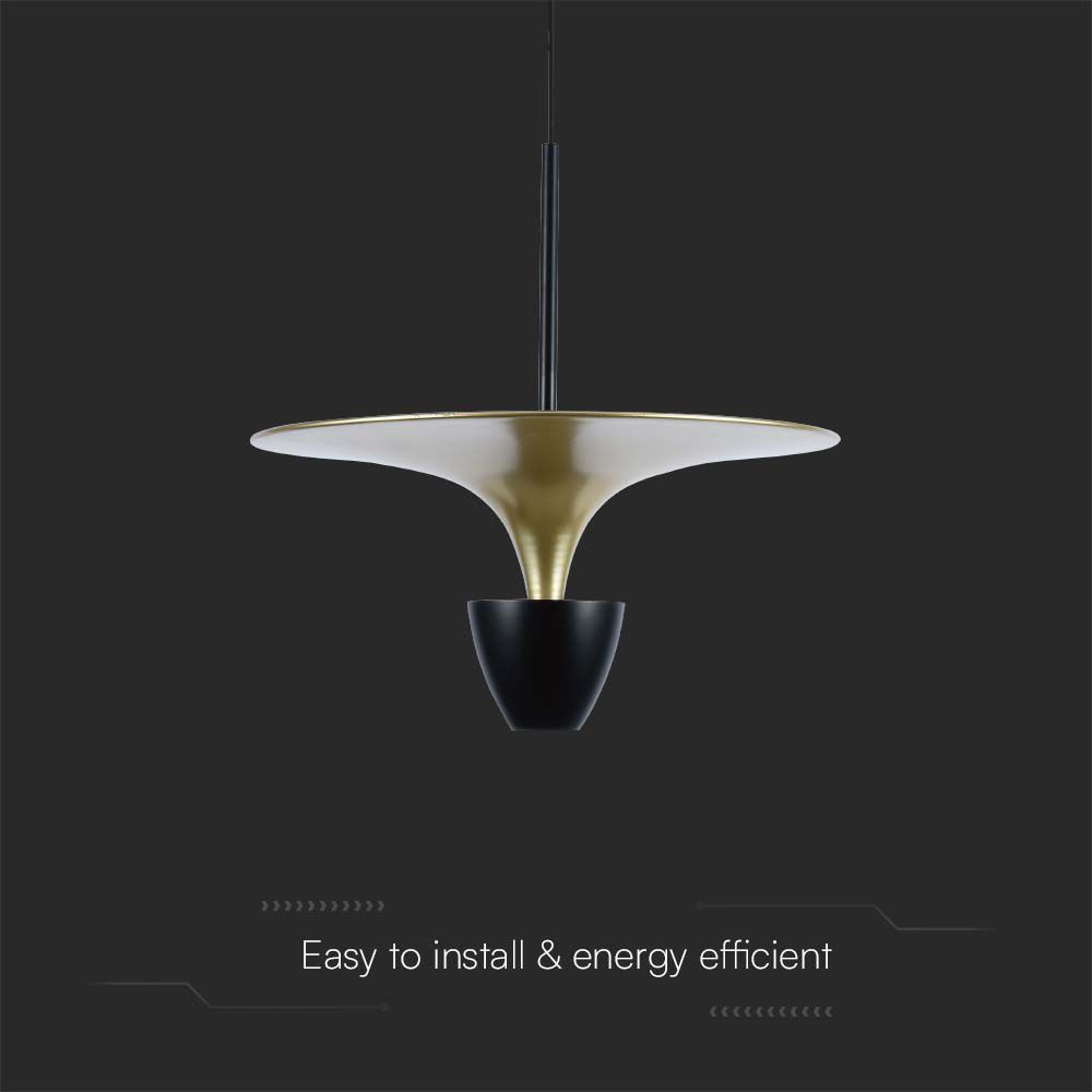 9W LED Designer Hanging Lamp (30*320*100CM) Black+Gold Body 3000K