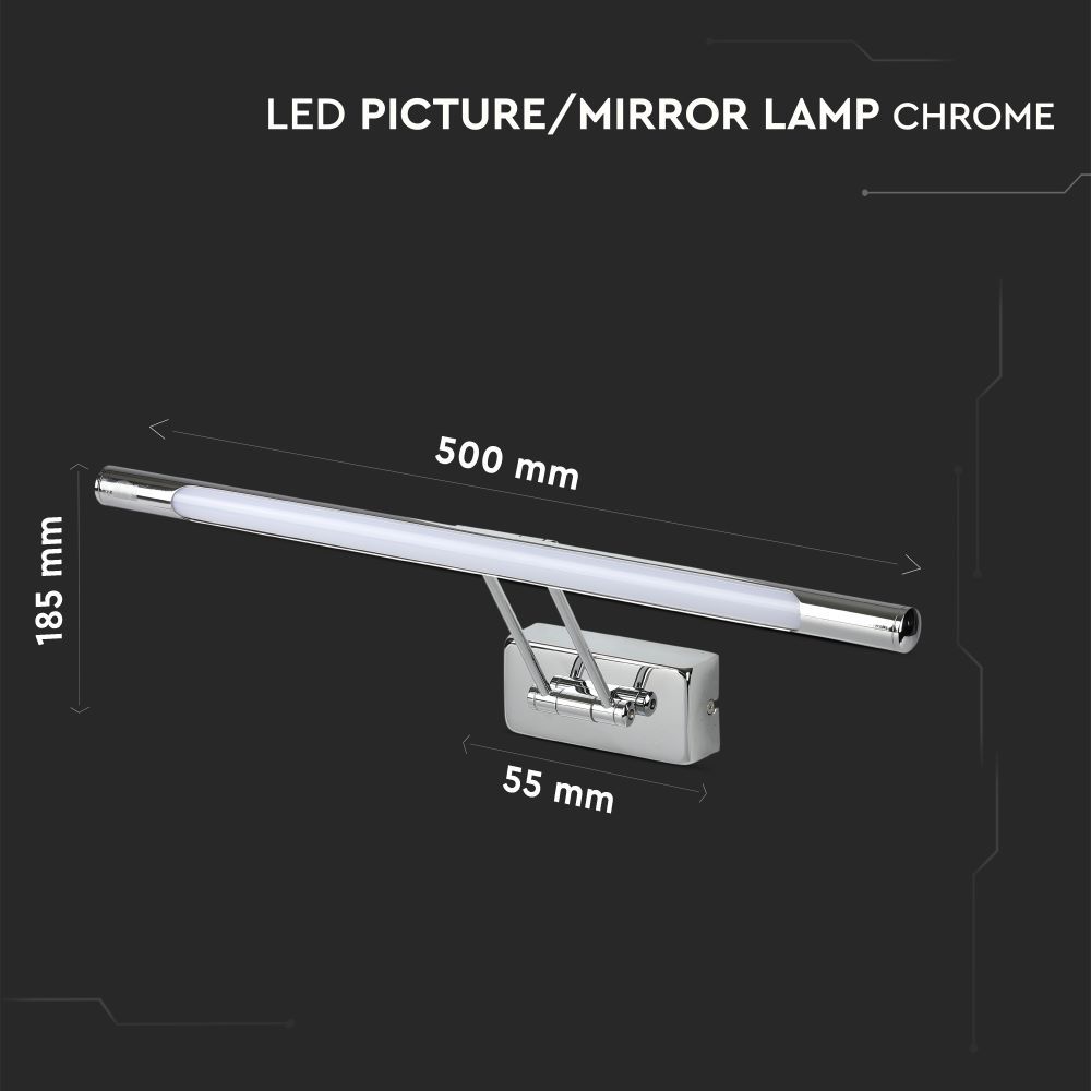 8W LED Picture/Mirror Lamp Chrome 3000K 500