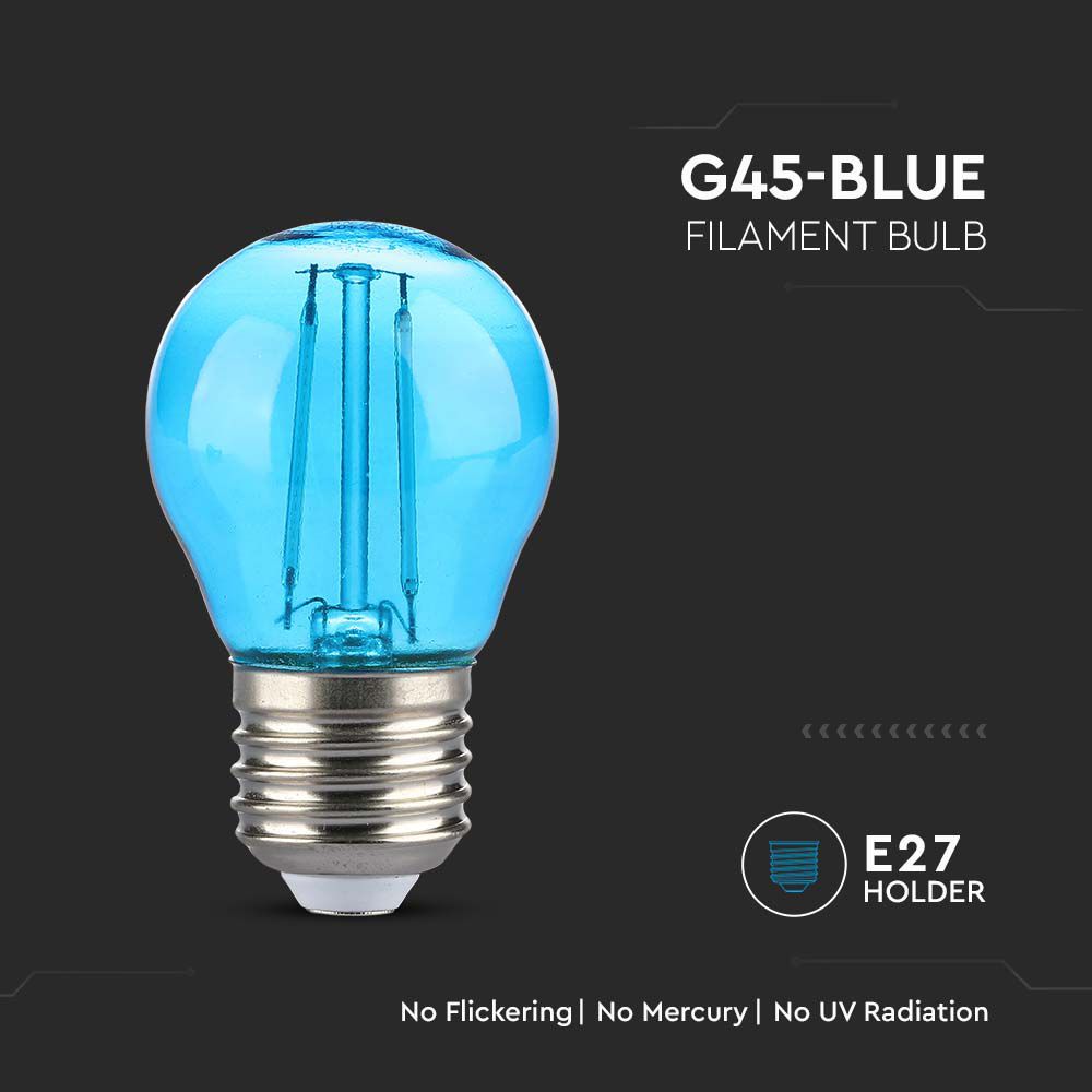 LED - 2W Filament E27 G45 Blue