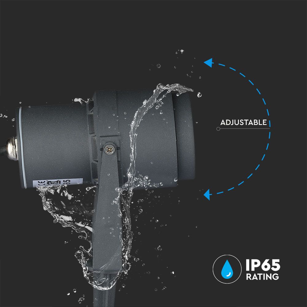 12W LED Garden Spike Lamp Grey Body 3000K img 1