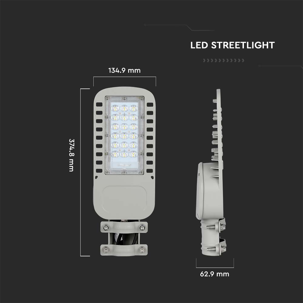 LED Street Light SAMSUNG CHIP 5 Years Warranty - 30W SLIM 4000K 135LM/W