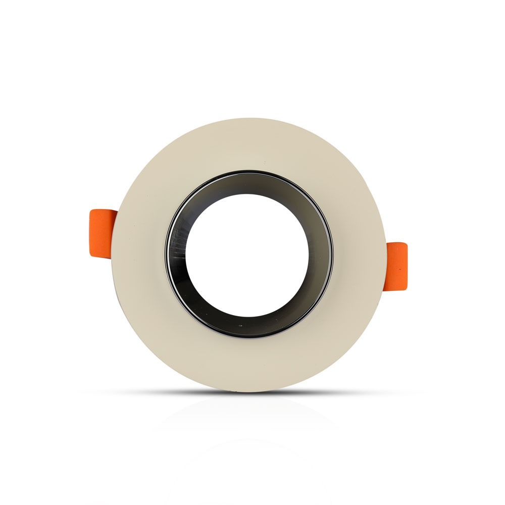 GU10 Fitting Concrete Metal Off White Recessed Light Chrome Rotondo img 1