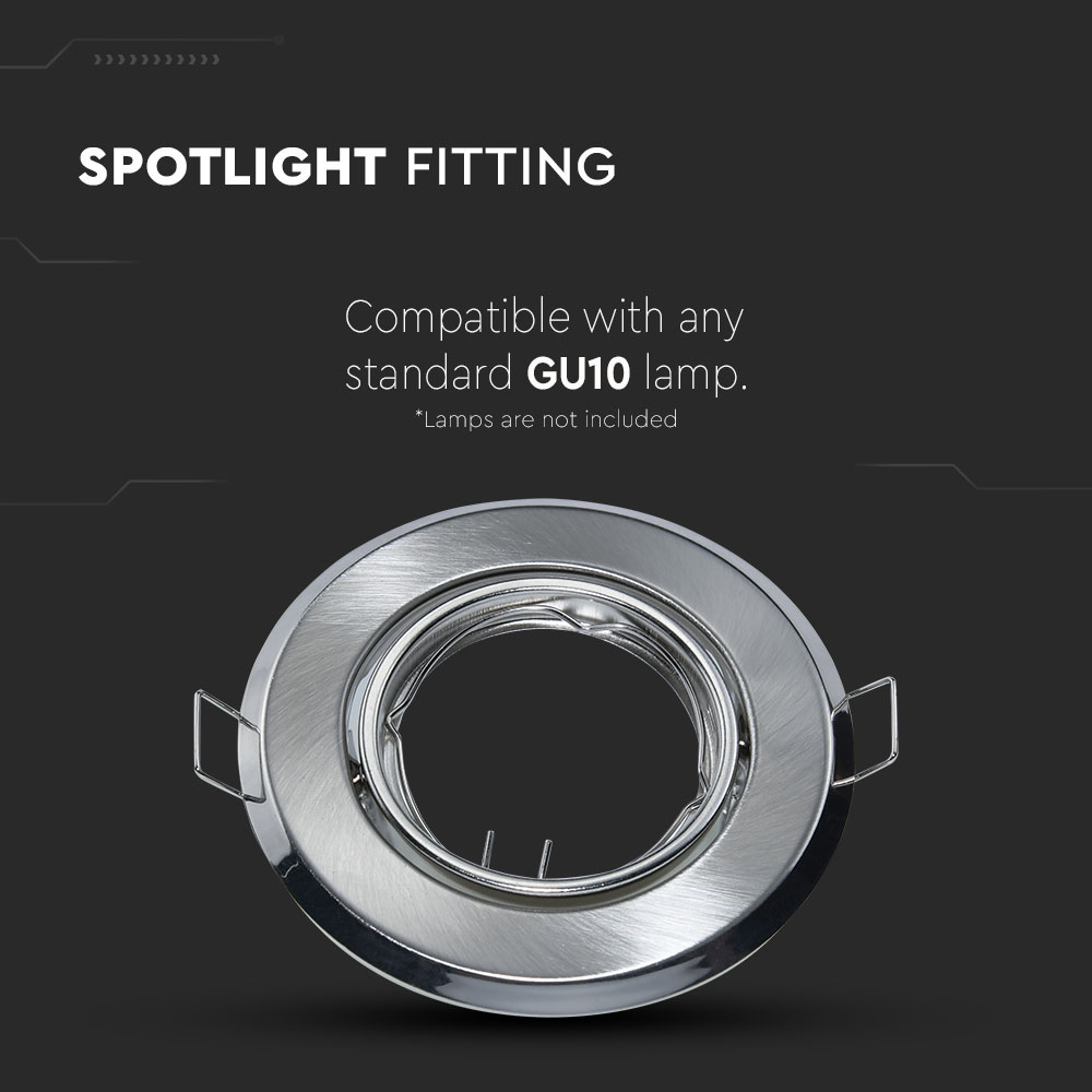 GU10 Rotonda Spotlight Fitting Satin Nickle 2 pcs/box