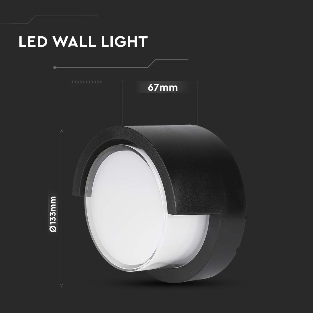 7W LED Wall SamiFrame Black Round 3000K