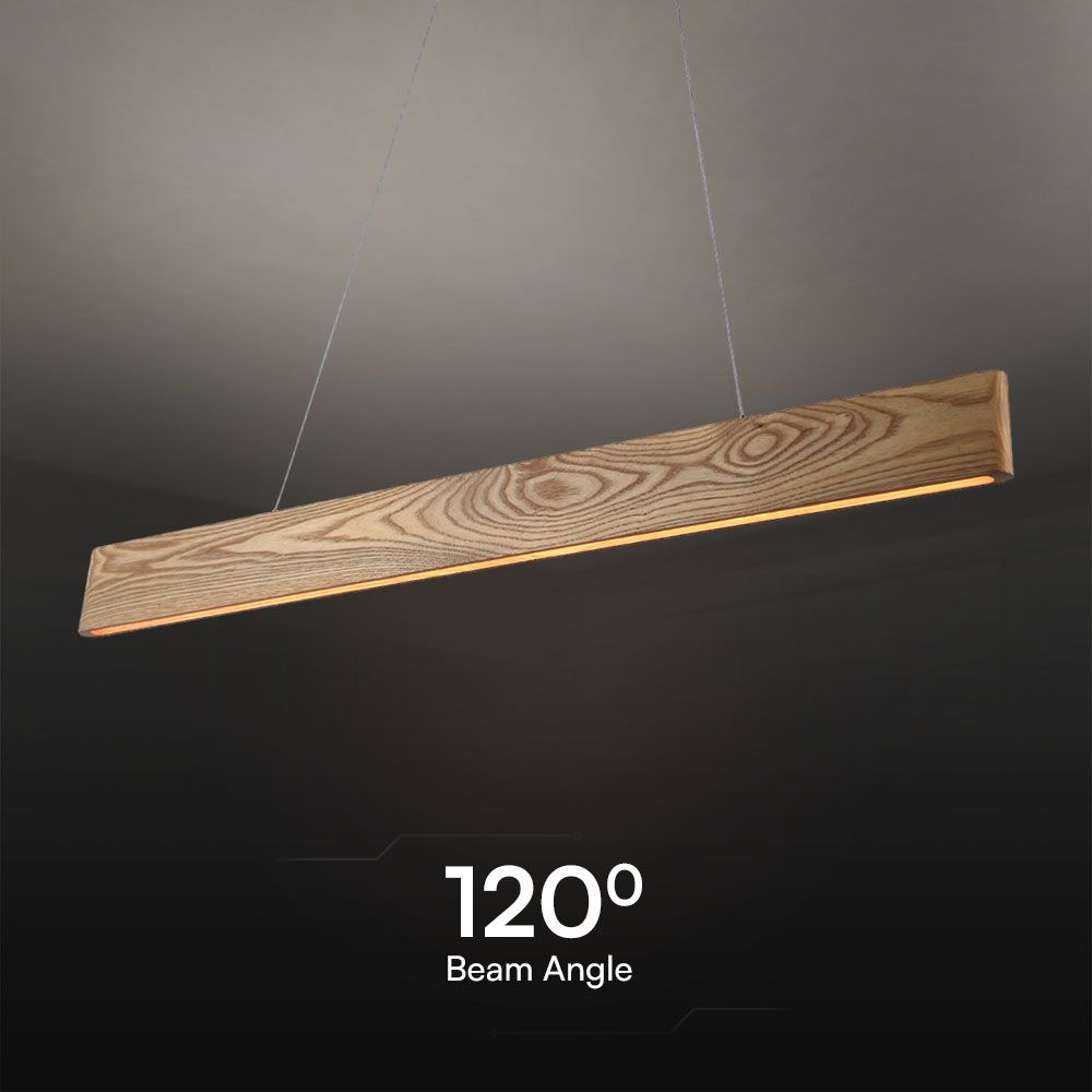 24W LED Pendant Lampholder Wood Painting+White Body L900*H40 img 1