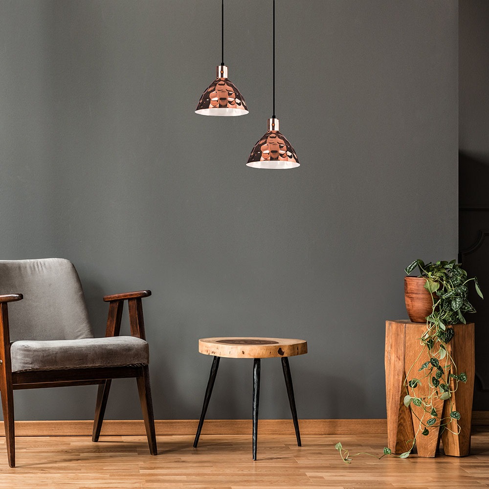 Lampadario con Portalampada Rame Cono __300