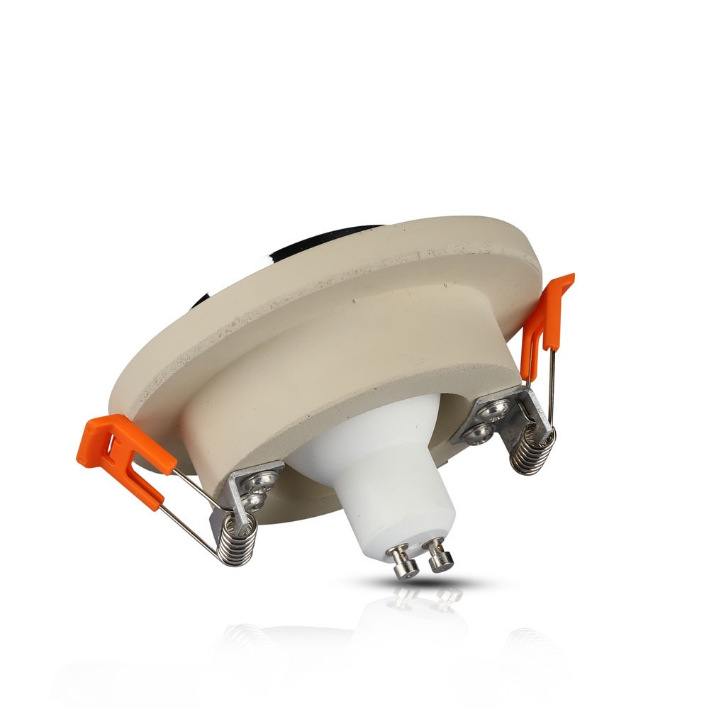 GU10 Fitting Concrete Metal Off White Recessed Light Chrome Rotondo img 2